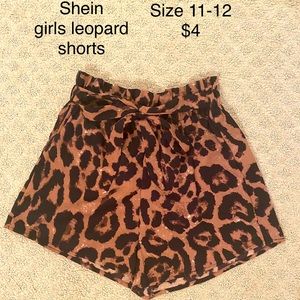 Shein girls’ leopard shorts size 11-12
